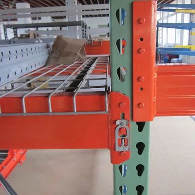 อเมริกัน Teardrop Pallet Rack Beams สีเขียวและสีส้ม