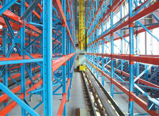 OEM Storage ระบบโกดังอัตโนมัติเต็ม ASRS สีเหลือง สีน้ําเงิน