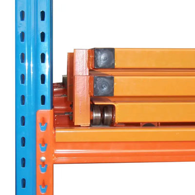 ระบบเก็บของในโกดัง โลหะกระชับย้อนหลัง Racking ระบบวางพัลเล็ตที่สามารถต้อนไว้ได้