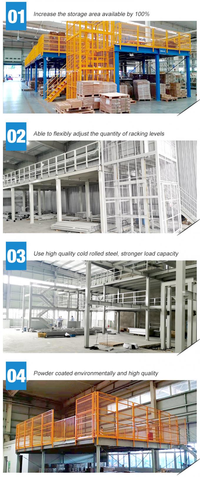 หัวหินภาระหนัก โกดัง Pallet Racks โลหะ Mezzanine Platform ชั้นวางสินค้าที่กําหนดเอง 6